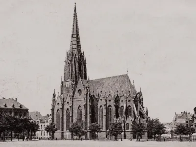 Die Christuskirche mit Blick vom Klagesmarkt, um 1900