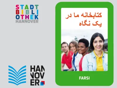 Bibliotheksflyer in farsischer Sprache
