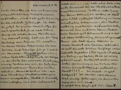 Brief von Gerrit Engelke