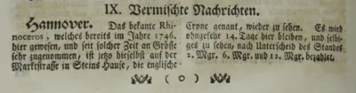 Hanoverscher Anzeiger: Rhinoceros