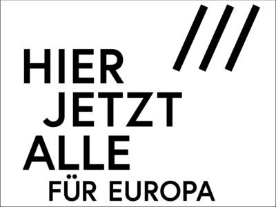 Logo "HIER JETZT ALLE für Europa" 
