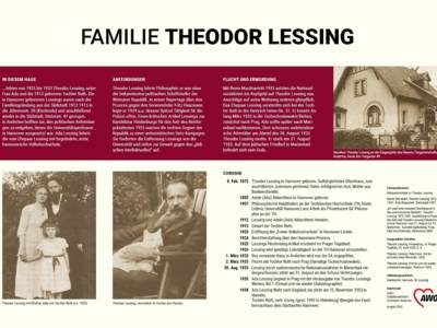 Gedenktafel für die Familie Theodor Lessing vor dem Hauseingangsbereich "Am Tiergarten 44"