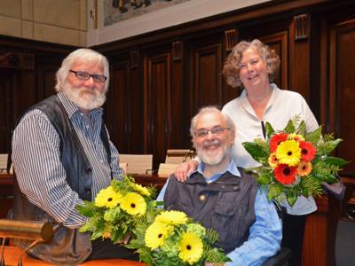 Monika Stadtm&uuml;ller, Vorsitzende des Seniorenbeirats, und ihre beiden Stellvertreter Detlev Sprenz und Klaus Dickneite