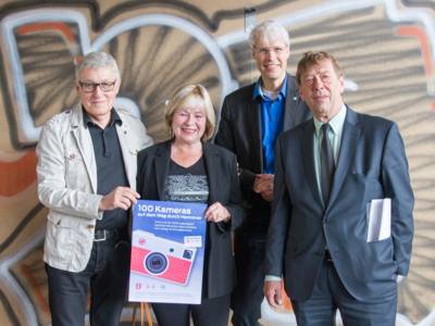 Dr. Udo Niedergerke, Dr. Ricarda Niedergerke, Rainer Müller-Brandes und Harald Härke bei der Vorstellung des Projekts am 12. Mai