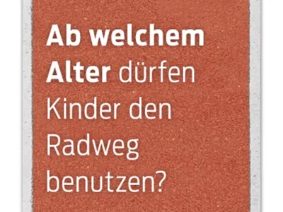 Teilausschnitt aus dem Plakat "Ab welchem Alter dürfen Kinder den Radweg benutzen"