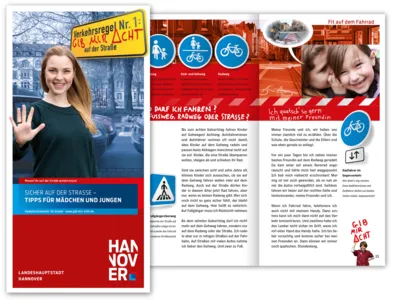 Broschüre "Sicher auf der Straße - Tipss für Mädchen und Jungen"