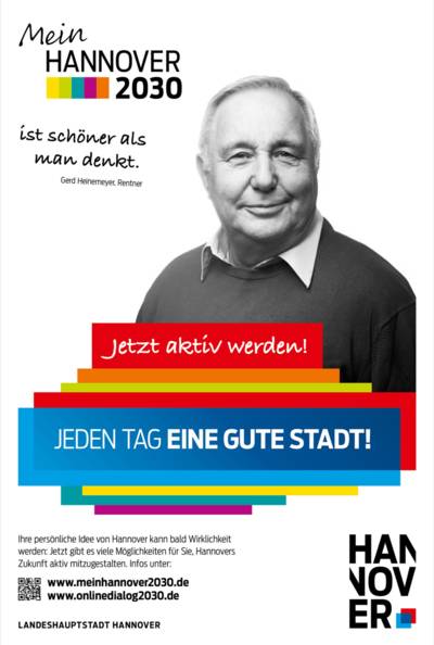 Plakat mit Porträt-Foto von Gerd Heinemeyer
