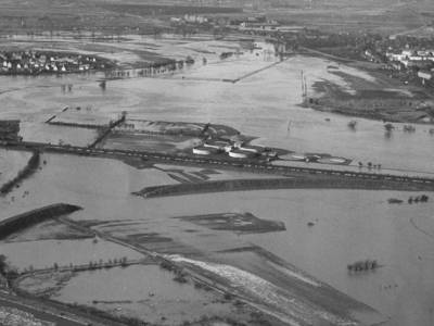 Hochwasser im Klärwerk Herrenhausen am 09.03.1956