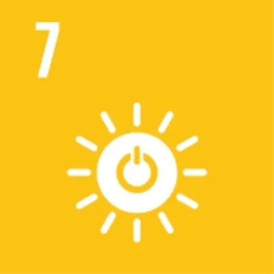 Symbol f&uuml;r globales Nachhaltigkeitsziel Nr. 7: "Saubere Energie"