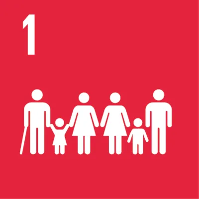 Symbol f&uuml;r globales Nachhaltigkeitsziel Nr. 1 "Keine Armut"