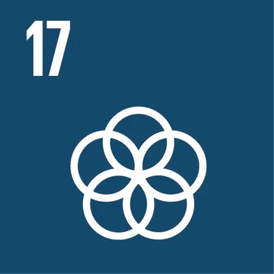 Symbol f&uuml;r globales Nachhaltigkeitsziel Nr. 17  "Partnerschaften, um die Ziele zu erreichen"