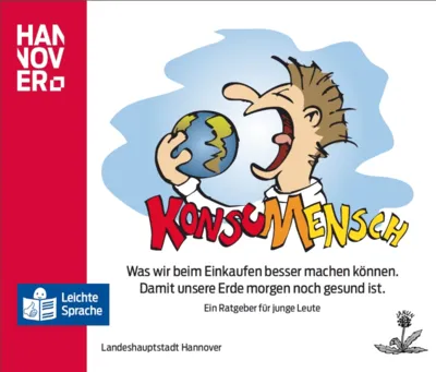 Ein Mensch isst die Erdkugel