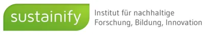 Logo gr&uuml;n unterlegt sustainify mit Text: Institut f&uuml;r nachhaltige Forschung, Bildung, Innovation