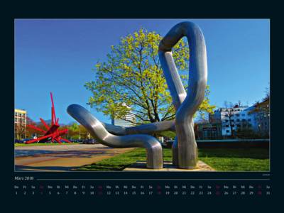 Die März-Seite des Kalenders zeigt die Genesis-Statue am Königsworther Platz.