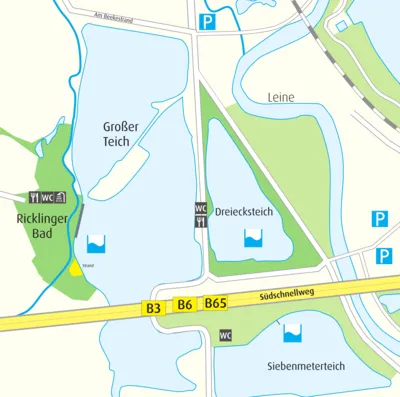 Anfahrtskizze Ricklinger Kiesteiche