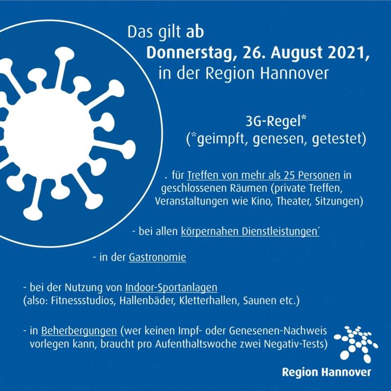 3G-Regel in der Region Hannover