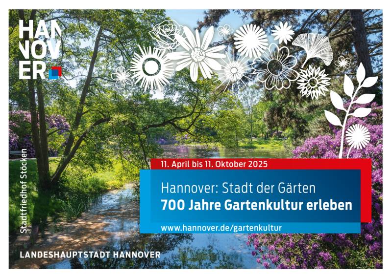 Eine Postkarte, auf der "700 Jahre Gartenkultur" steht.