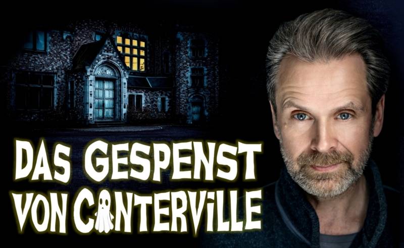 Porträt eines Mannes, dazu "Das Gespenst von Canterville"