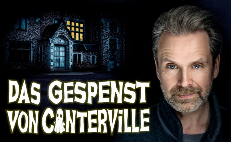 Porträt eines Mannes, dazu "Das Gespenst von Canterville"