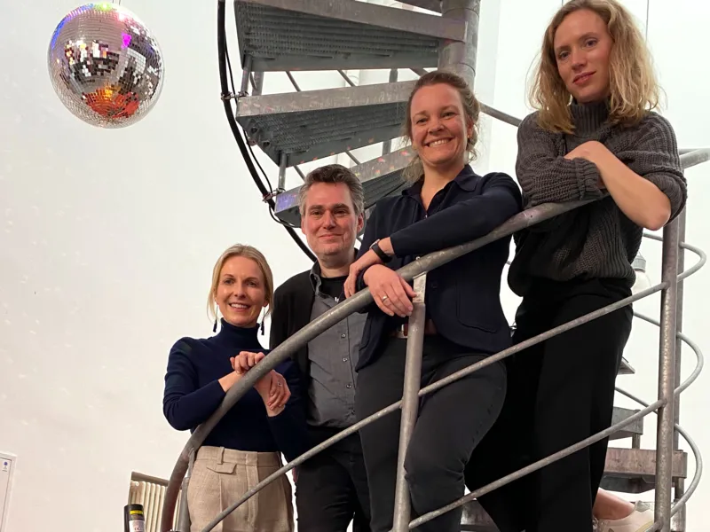 v.l.n.r.: Melanie Botzki (Stabsstelle Kulturmanagement), Thomas Kaestle (Kulturwissenschaftler und kuratorischer Berater Kn&auml;uel Kulturdreieck), Eva Bender (Kulturdezernentin), Hannah Jacob (Projektleitung Kulturdreieck)
