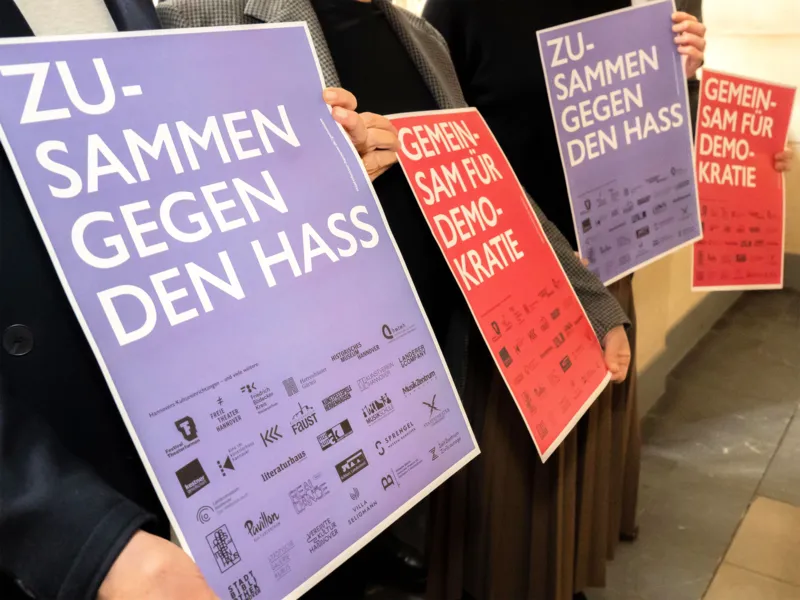 Plakatmotive zur Aktion "Gemeinsam f&uuml;r Demokratie"