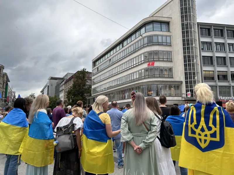 Demonstrant*innen am Kr&ouml;pcke.