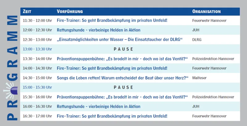 Programm der Showarena Kröpcke