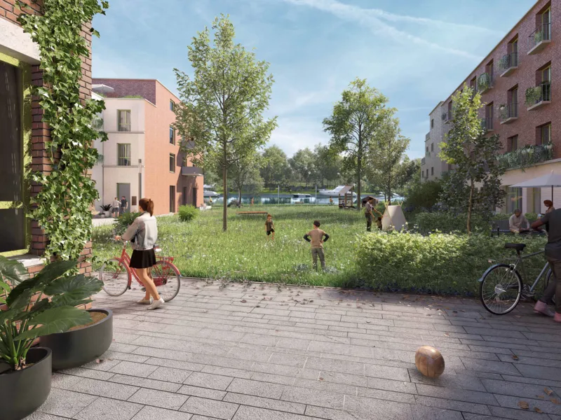 Visualisierung eines Stadtquartiers.