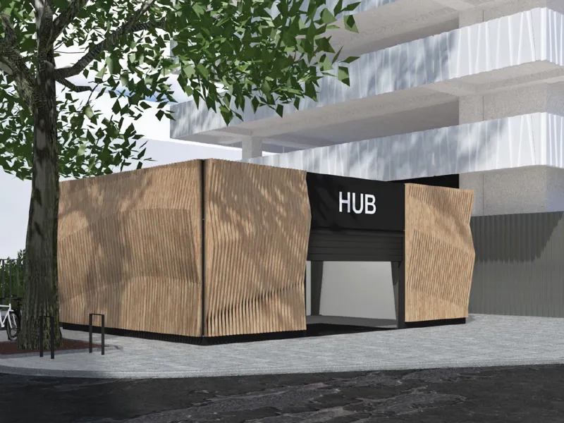Visualisierung, die einen Mini-HUB zeigt.