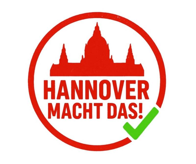 Ein Logo, in dem "Hannover macht das!" steht.