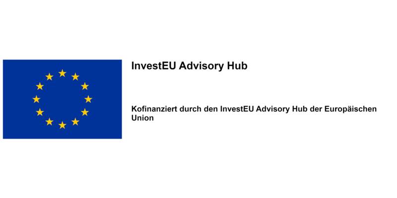 Förder-Logo: Kofinanziert durch den InvestEU Advisory Hub der Europäischen Union.