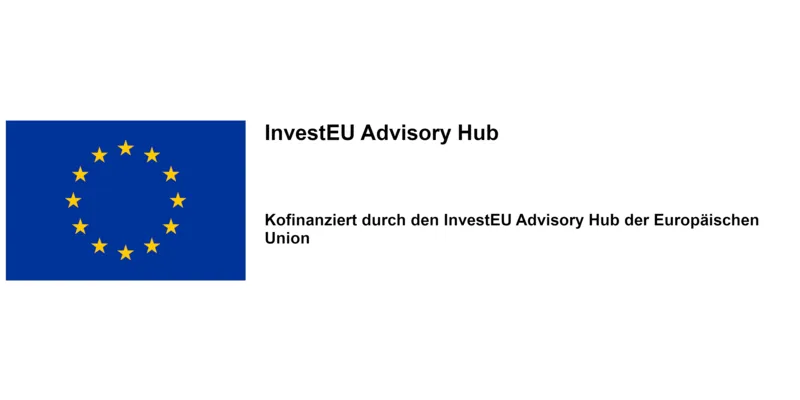 Förder-Logo: Kofinanziert durch den InvestEU Advisory Hub der Europäischen Union.