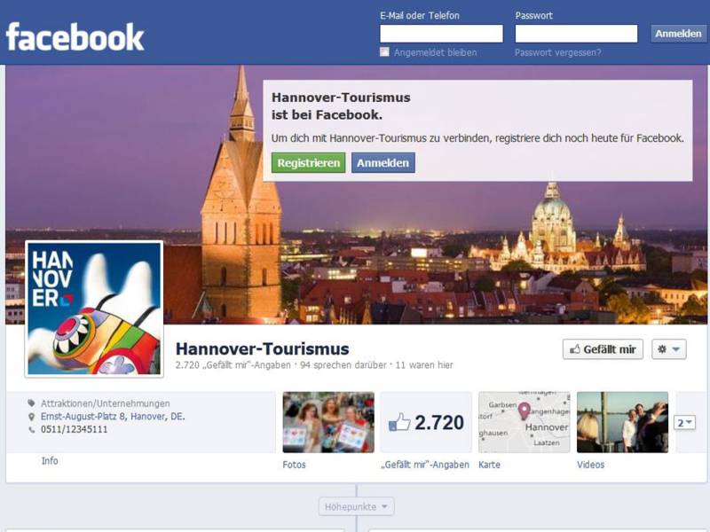  Hannover Tourismus bei Facebook.