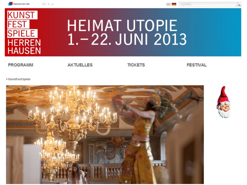 Website KunstFestSpiele Herrenhausen