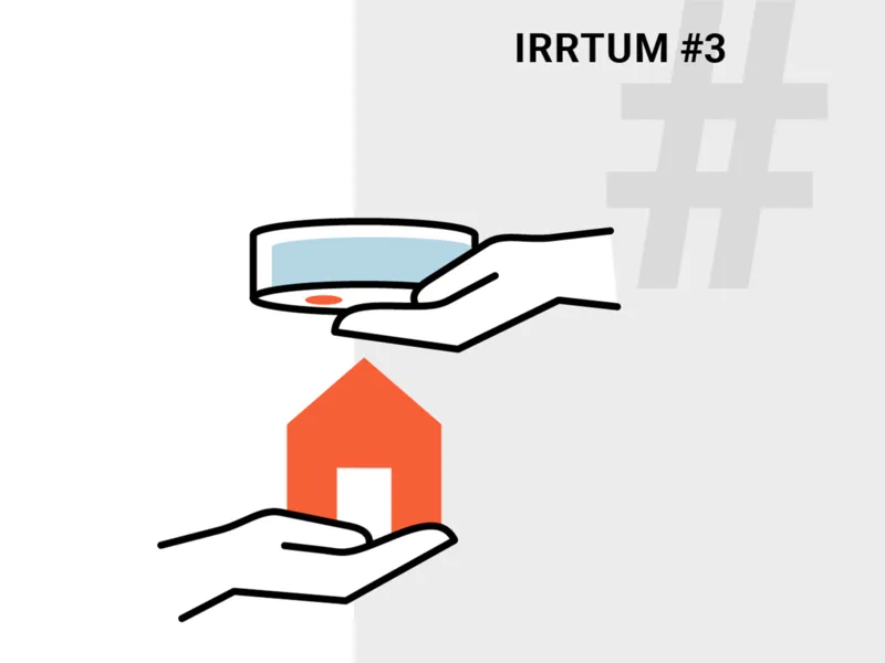 Grafik: Ein Haus und ein Rauchmelder