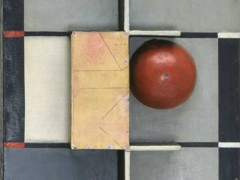 Collage mit zwei Rechtecken und einer Kugel