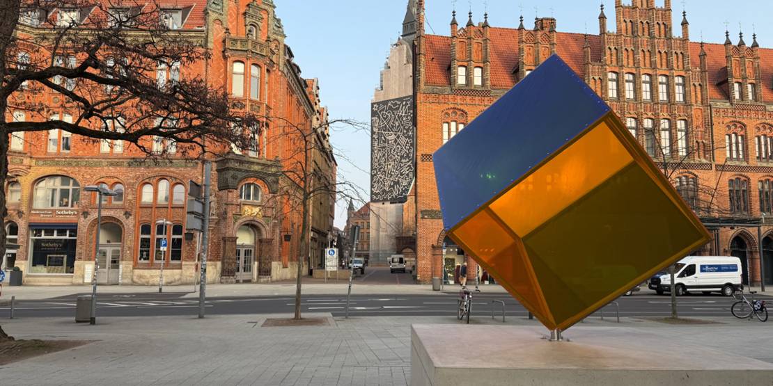Blick von der Markthalle zur Marktkirche
