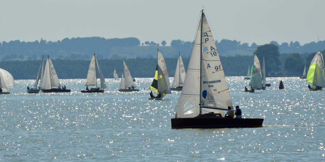 Segel- und Tretboot vor Steinhude