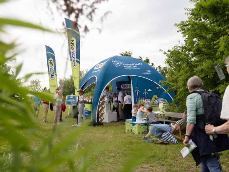 Zelt der Klimaschutzagentur der Region Hannover auf dem Hörfest.