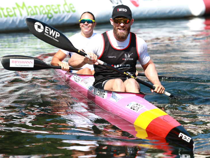 Kanu-Parallelsprint im K2-Mixed auf dem Maschsee.