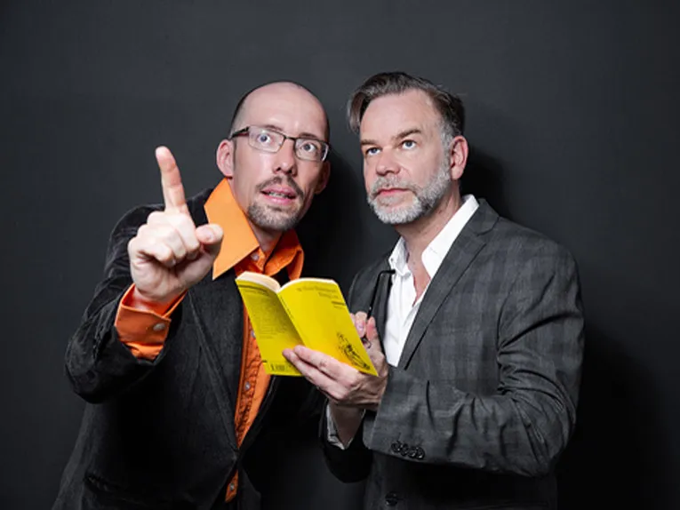 Stimmspieler und Schausprecher Dirk Lausch und Impro-Schauspieler und Stegreif-Dichter Thomas Jäkel