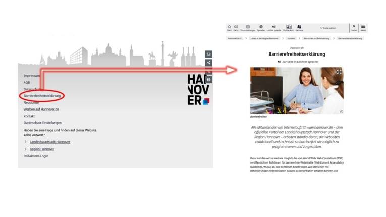 Ein Link zur Barrierefreiheitserkl&auml;rung