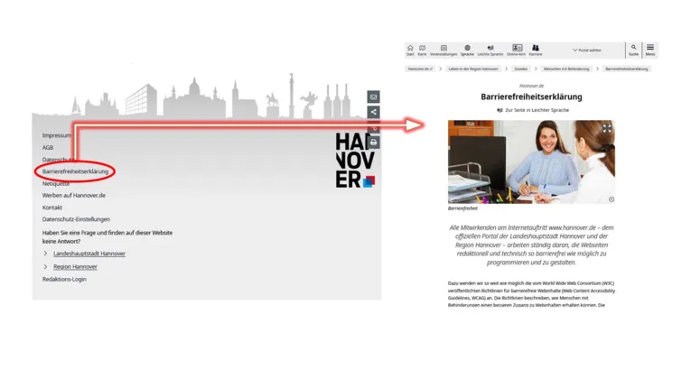 Ein Link zur Barrierefreiheitserkl&auml;rung