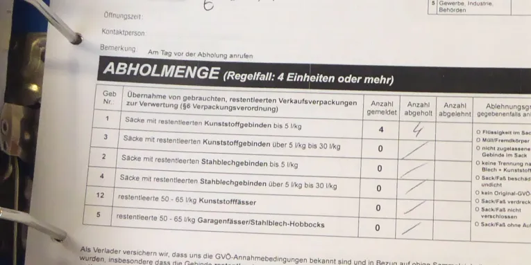 Teilbereich eines Formulars