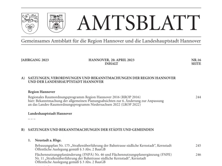 Erste Seite Amtsblatt