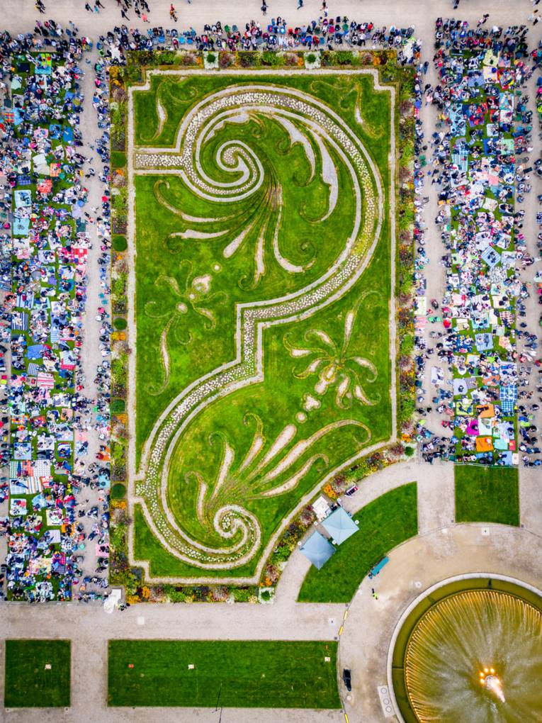 Picknickflächen von oben