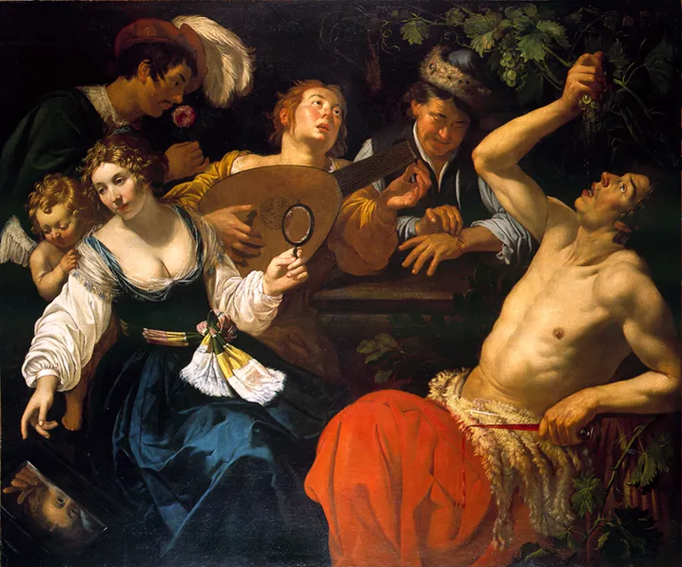 Das Bild zeigt das Gem&auml;lde des Malers Jan van Bijlert und tr&auml;gt den Namen "Die F&uuml;nf Sinne"