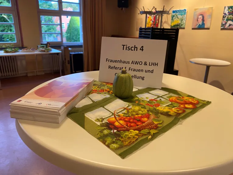 World Caf&eacute; Tisch 4 des AWO Frauenhauses und des Referats f&uuml;r Frauen und Gleichstellung.