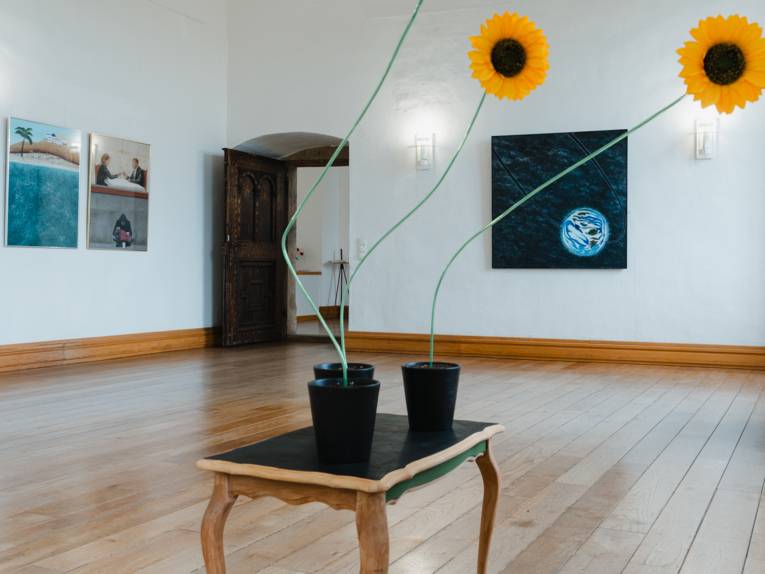 Eindruck aus der Ausstellung im Schloss Landestrost zum Atelierspaziergang 2026