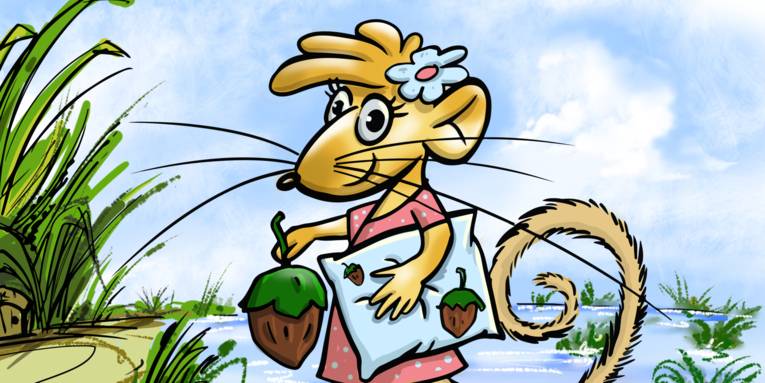 Zeichnung einer Haselmaus